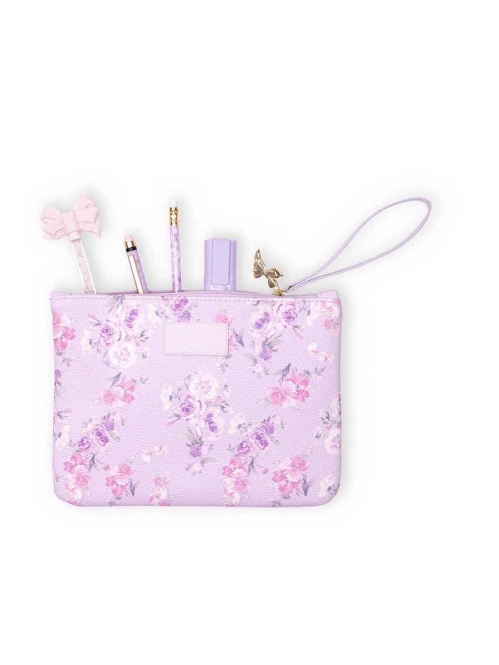 NWT Hibiscus LoveShackFancy Yoobi Happy Thoughts Vegan Leather Pouch Wristlet